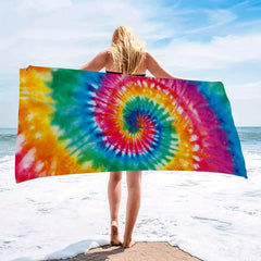 Stylish Rainbow Beach Towel for Surfing & Swimming