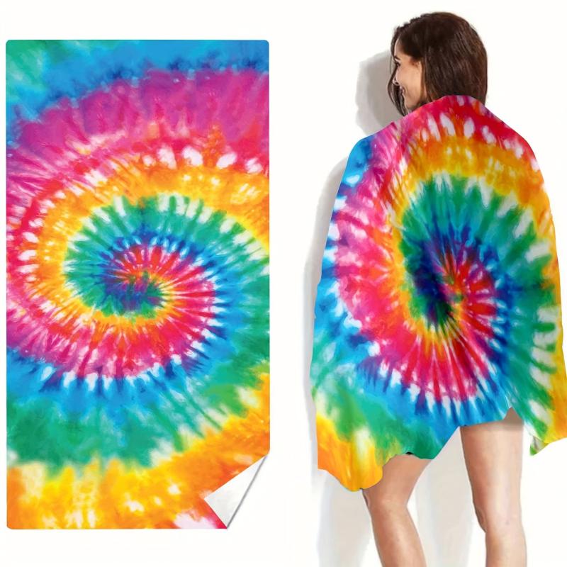 Stylish Rainbow Beach Towel for Surfing & Swimming