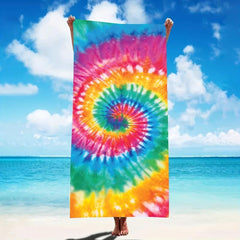 Stylish Rainbow Beach Towel for Surfing & Swimming
