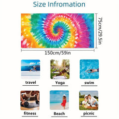 Stylish Rainbow Beach Towel for Surfing & Swimming