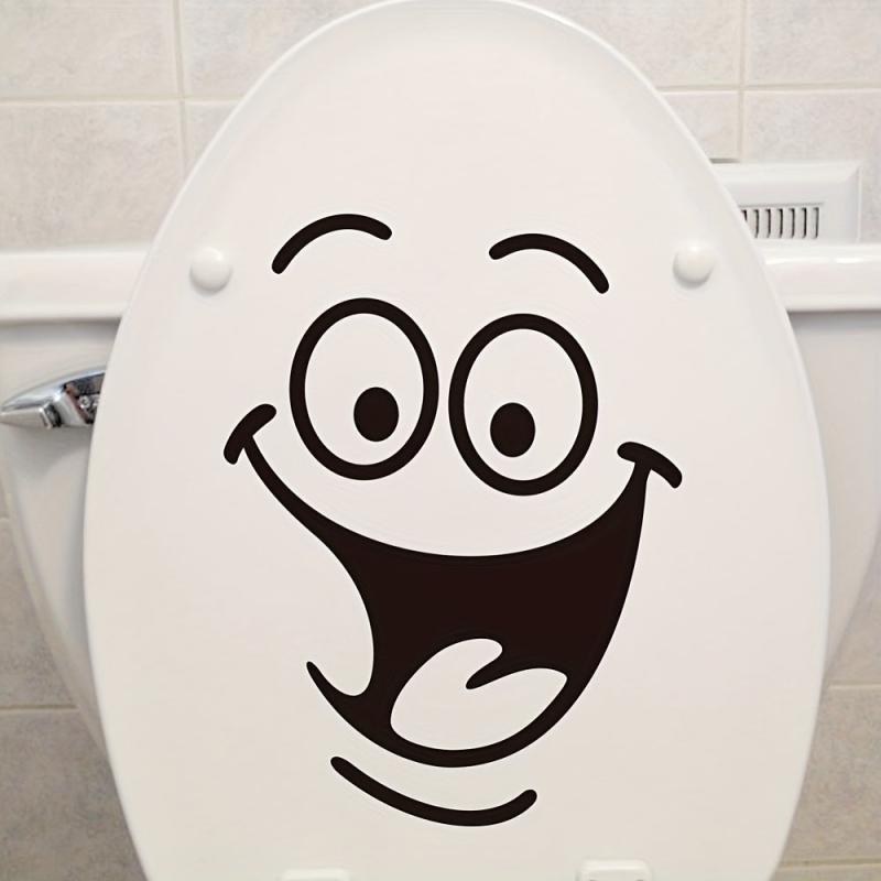 1pc Funny Laughing Happy Face Toilet Lid Decal Sticker