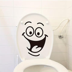1pc Funny Laughing Happy Face Toilet Lid Decal Sticker