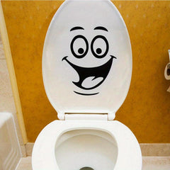 1pc Funny Laughing Happy Face Toilet Lid Decal Sticker