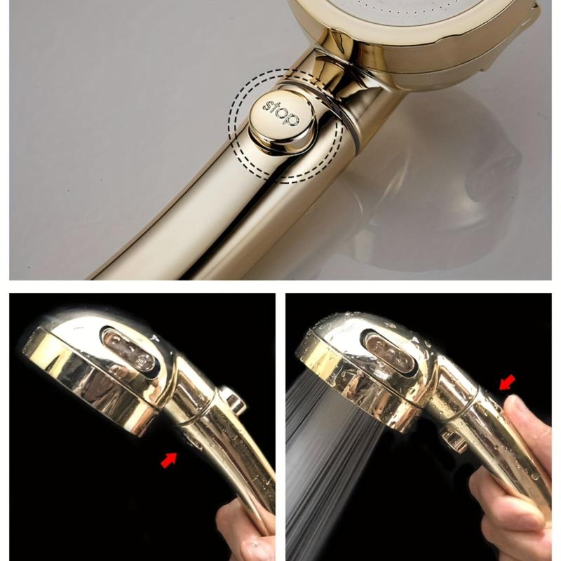 Adjustable High Pressure Shower Head 3 Modes Handheld Spray ON OFF Switch