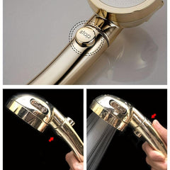 Adjustable High Pressure Shower Head 3 Modes Handheld Spray ON OFF Switch