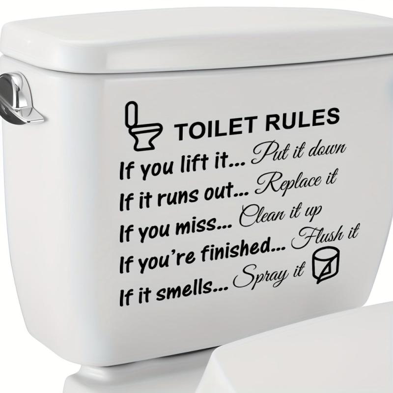 1pc Reusable Toilet Stickers Self-Adhesive & Plastic Lid Decals Bathroom Decor