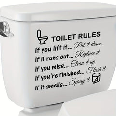 1pc Reusable Toilet Stickers Self-Adhesive & Plastic Lid Decals Bathroom Decor