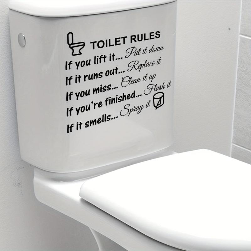 1pc Reusable Toilet Stickers Self-Adhesive & Plastic Lid Decals Bathroom Decor