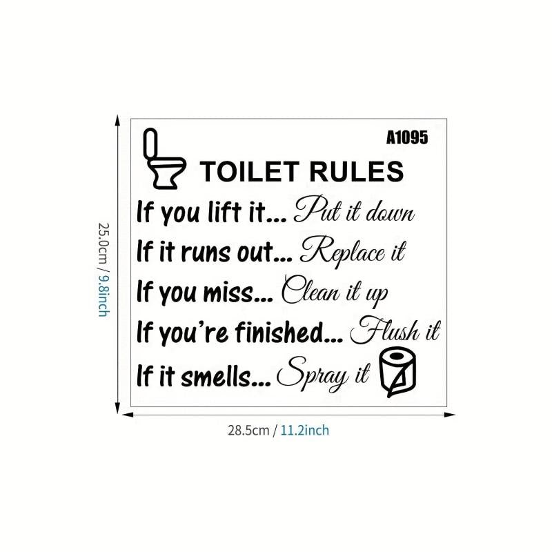 1pc Reusable Toilet Stickers Self-Adhesive & Plastic Lid Decals Bathroom Decor