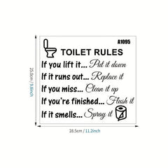 1pc Reusable Toilet Stickers Self-Adhesive & Plastic Lid Decals Bathroom Decor