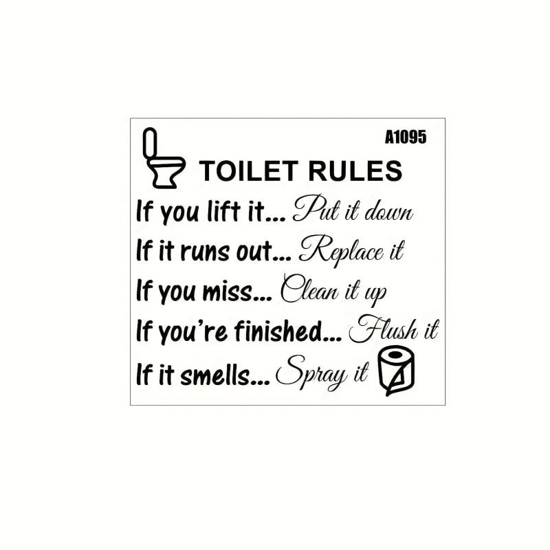 1pc Reusable Toilet Stickers Self-Adhesive & Plastic Lid Decals Bathroom Decor