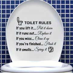 1pc Reusable Toilet Stickers Self-Adhesive & Plastic Lid Decals Bathroom Decor