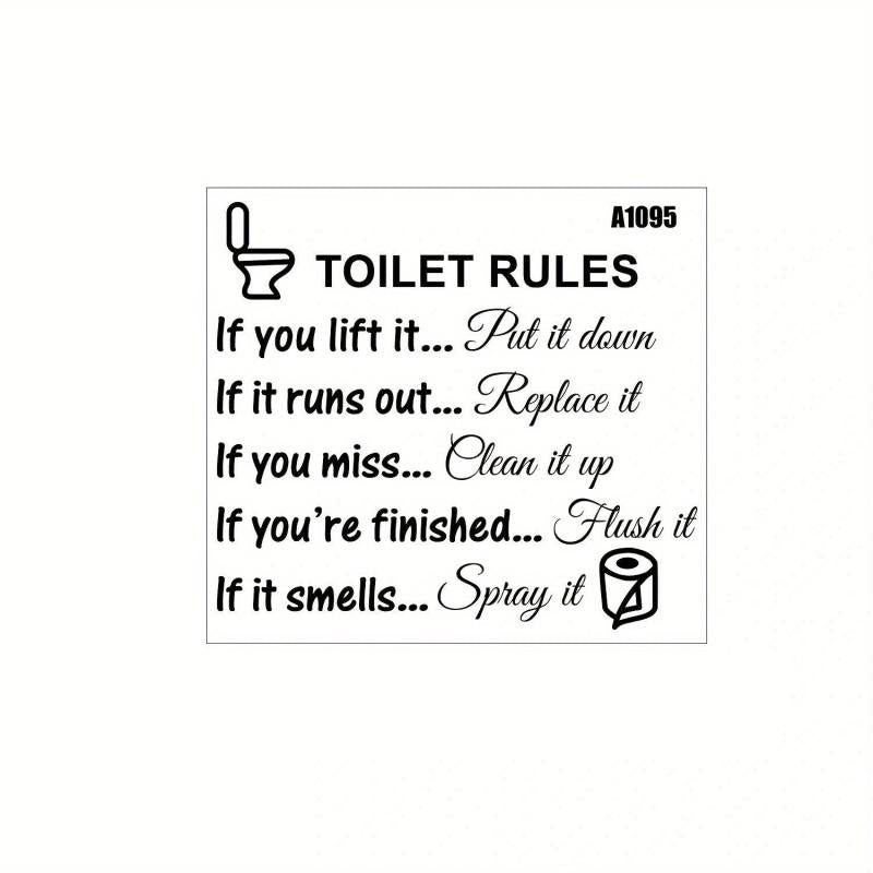 1pc Reusable Toilet Stickers Self-Adhesive & Plastic Lid Decals Bathroom Decor