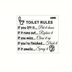 1pc Reusable Toilet Stickers Self-Adhesive & Plastic Lid Decals Bathroom Decor