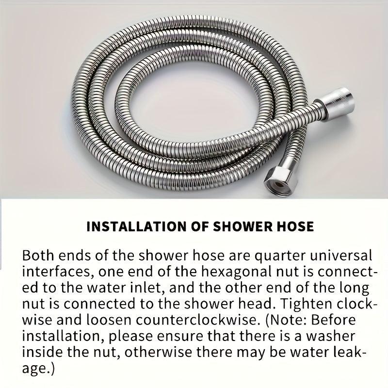 Stainless Steel Shower Head Hose 56-69in Extra Long Replacement Bathroom Tube