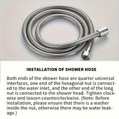 Stainless Steel Shower Head Hose 56-69in Extra Long Replacement Bathroom Tube