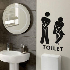 Funny Toilet Vinyl Sticker Bathroom Door Decor