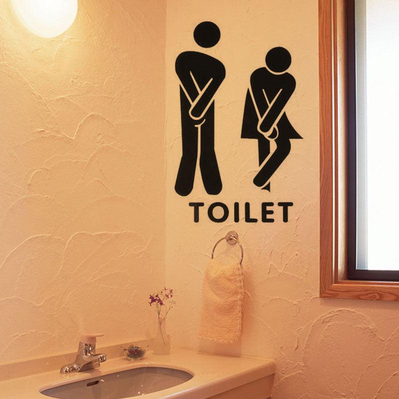 Funny Toilet Vinyl Sticker Bathroom Door Decor