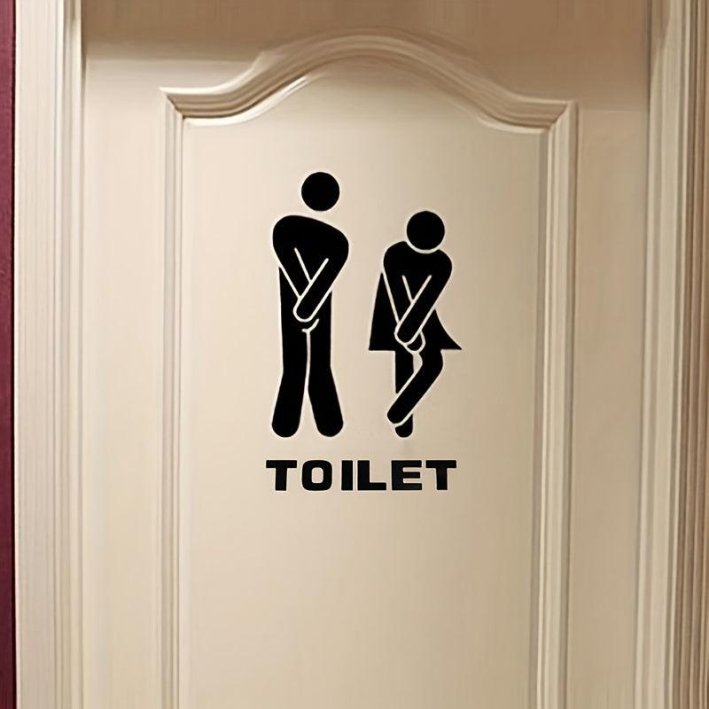Funny Toilet Vinyl Sticker Bathroom Door Decor