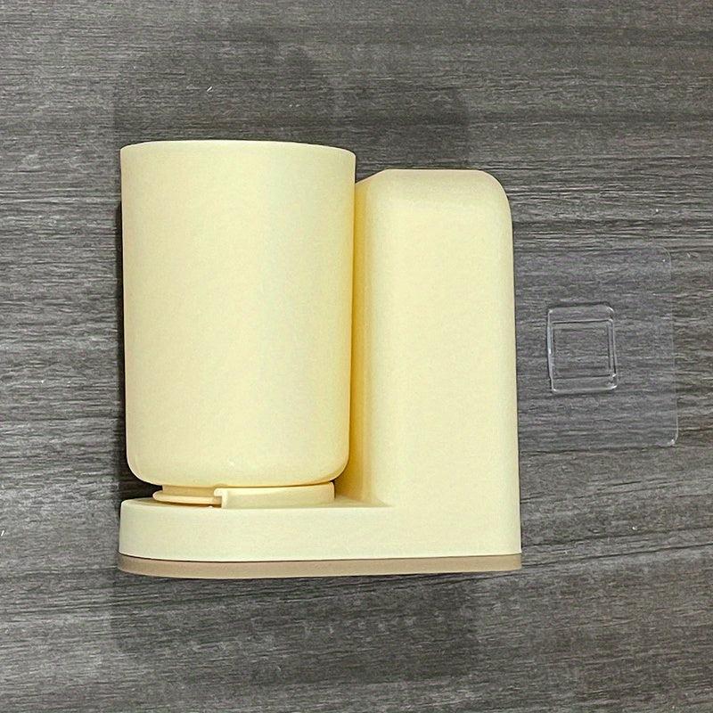 Wall Mounted Toothbrush Holder With Cup - Bathroom Storage Rack