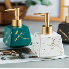 Marble Ceramic Soap Dispenser Countertop Lotion Bottle Pump Bathroom
