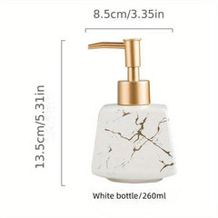 Marble Ceramic Soap Dispenser Countertop Lotion Bottle Pump Bathroom