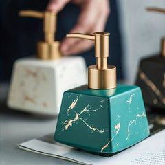 Marble Ceramic Soap Dispenser Countertop Lotion Bottle Pump Bathroom