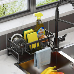 Sink Caddy Organizer Stainless Steel Soap Sponge Holder Sink Storage Rack