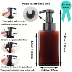 2pcs Foaming Soap Dispenser 450ml Square Pump Bottle B