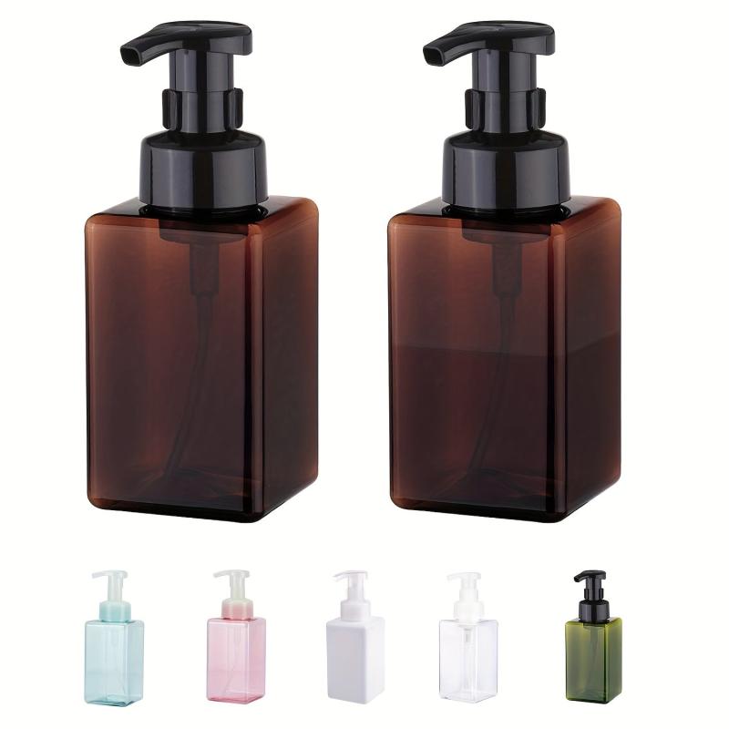 2pcs Foaming Soap Dispenser 450ml Square Pump Bottle B