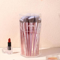Dustproof Makeup Storage Box with Flip Shelf Organizer