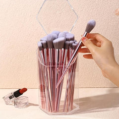 Dustproof Makeup Storage Box with Flip Shelf Organizer