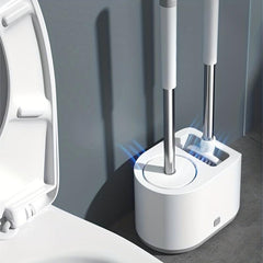Toilet Brush Set Wall Mounted Punch Soft Silicone Brush Head