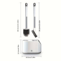 Toilet Brush Set Wall Mounted Punch Soft Silicone Brush Head