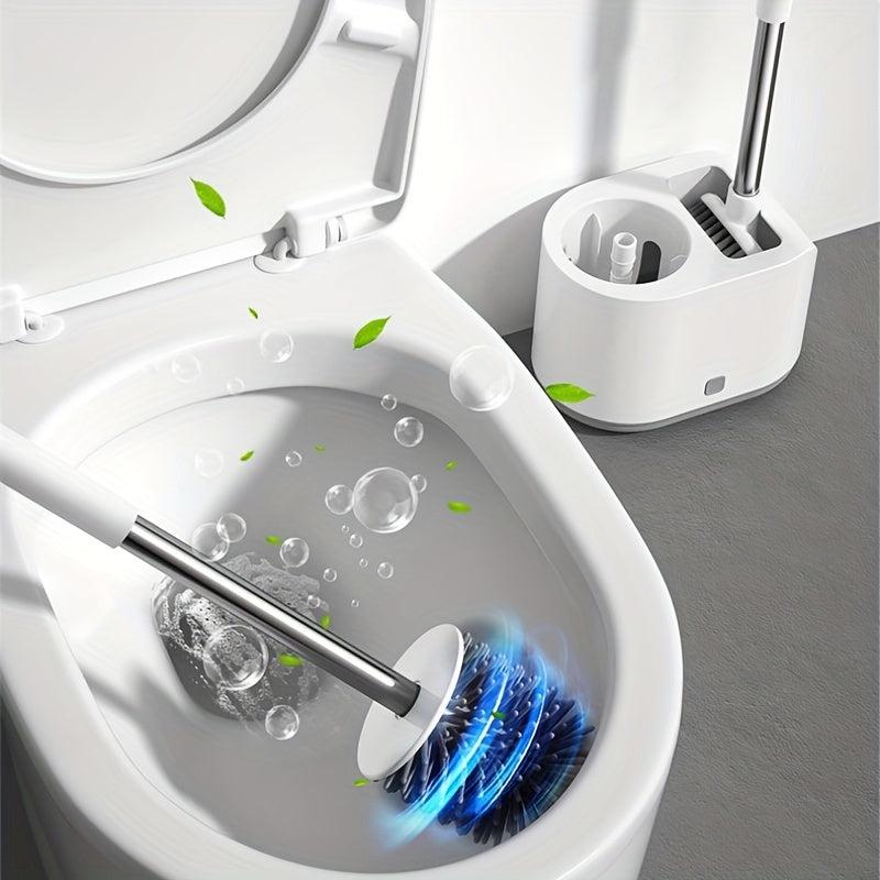 Toilet Brush Set Wall Mounted Punch Soft Silicone Brush Head