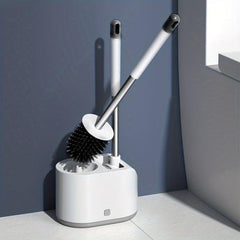 Toilet Brush Set Wall Mounted Punch Soft Silicone Brush Head