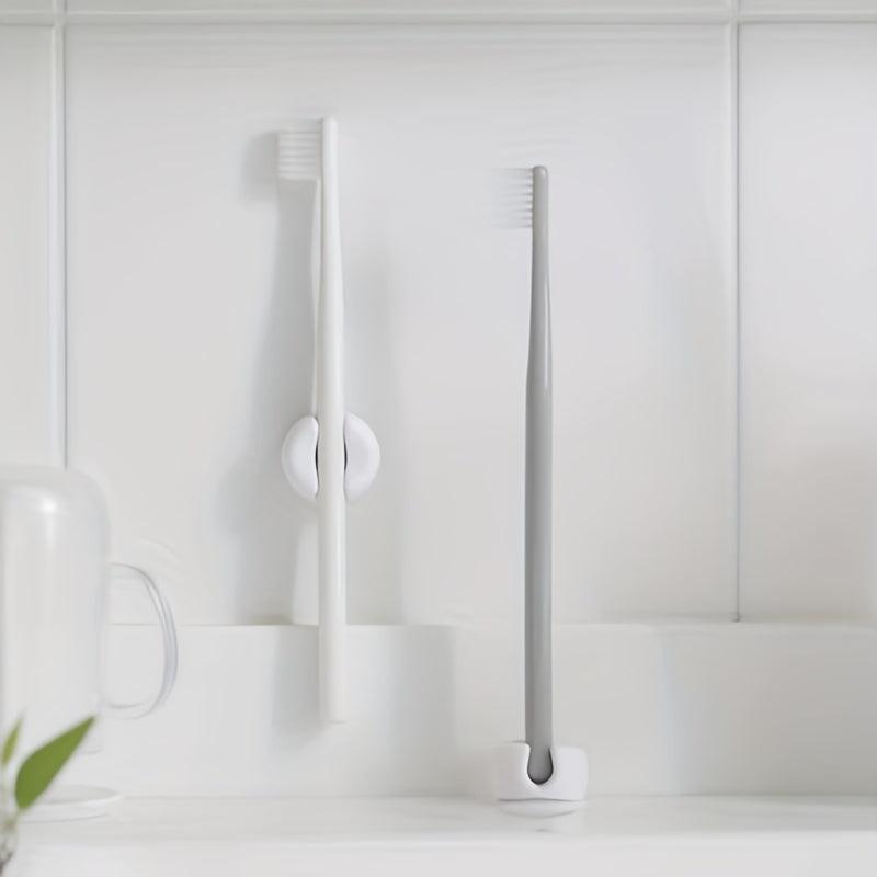 2pcs Plastic Wall Mounted Toothbrush Holder