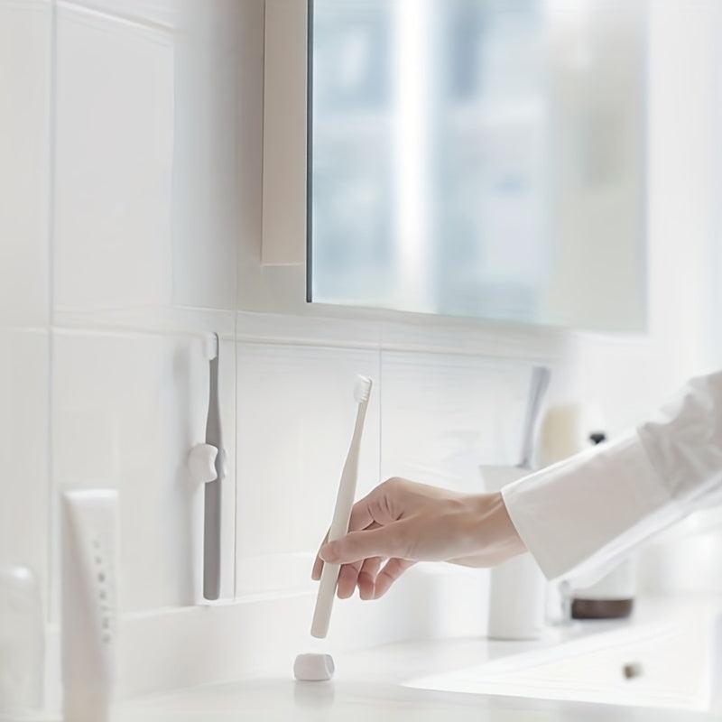 2pcs Plastic Wall Mounted Toothbrush Holder