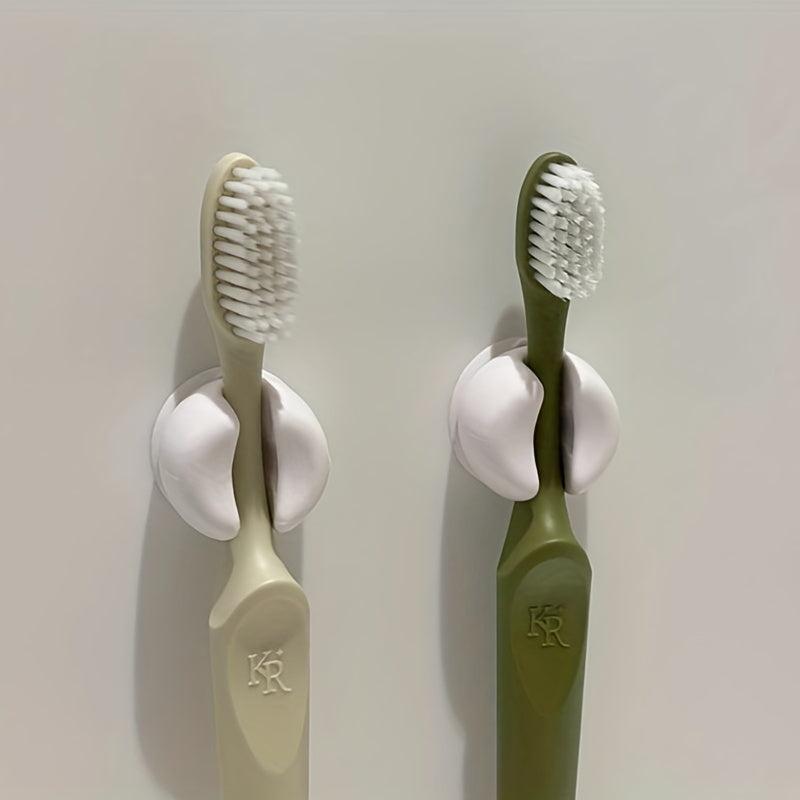 2pcs Plastic Wall Mounted Toothbrush Holder