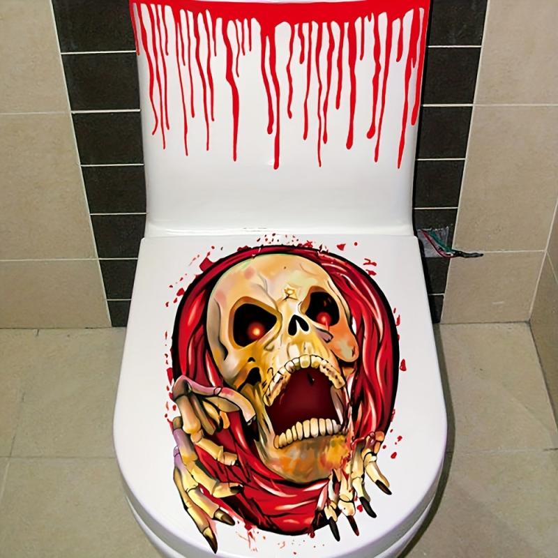 Creative Skull Halloween Wall Sticker Self-adhesive Toilet Decoration
