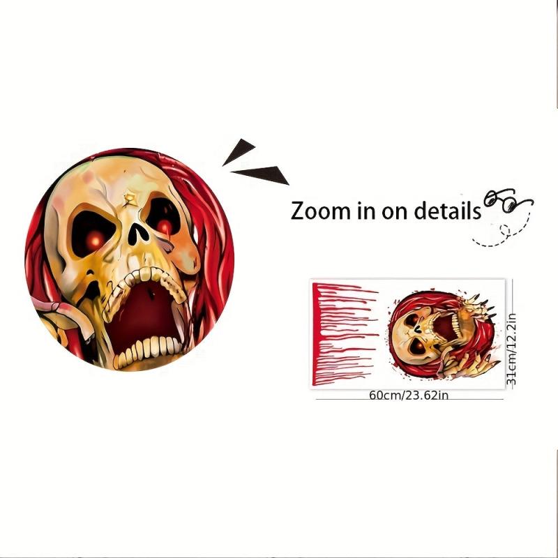 Creative Skull Halloween Wall Sticker Self-adhesive Toilet Decoration