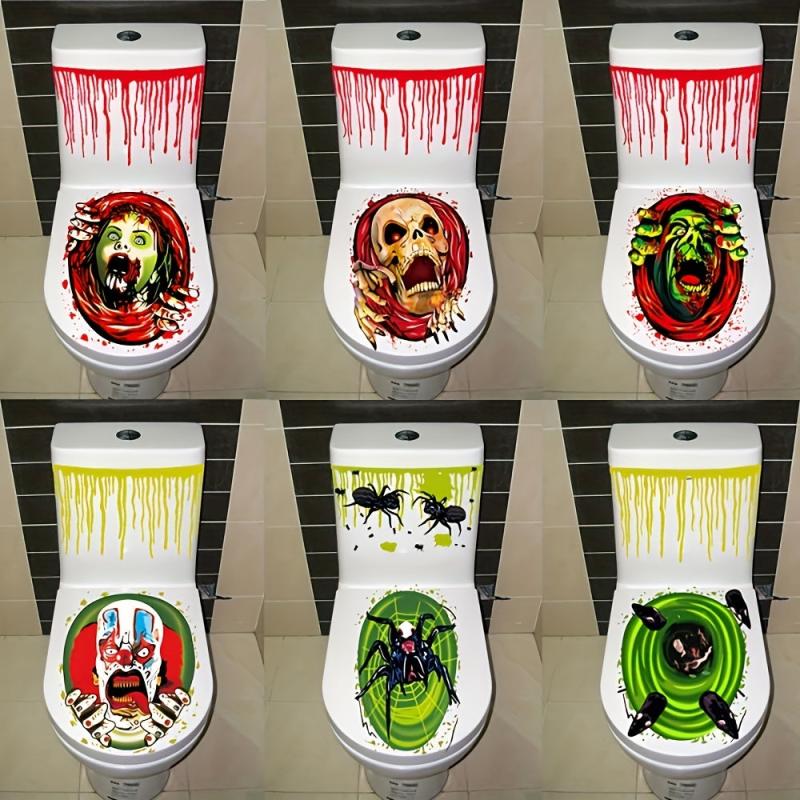 Creative Skull Halloween Wall Sticker Self-adhesive Toilet Decoration