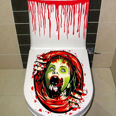 Creative Skull Halloween Wall Sticker Self-adhesive Toilet Decoration