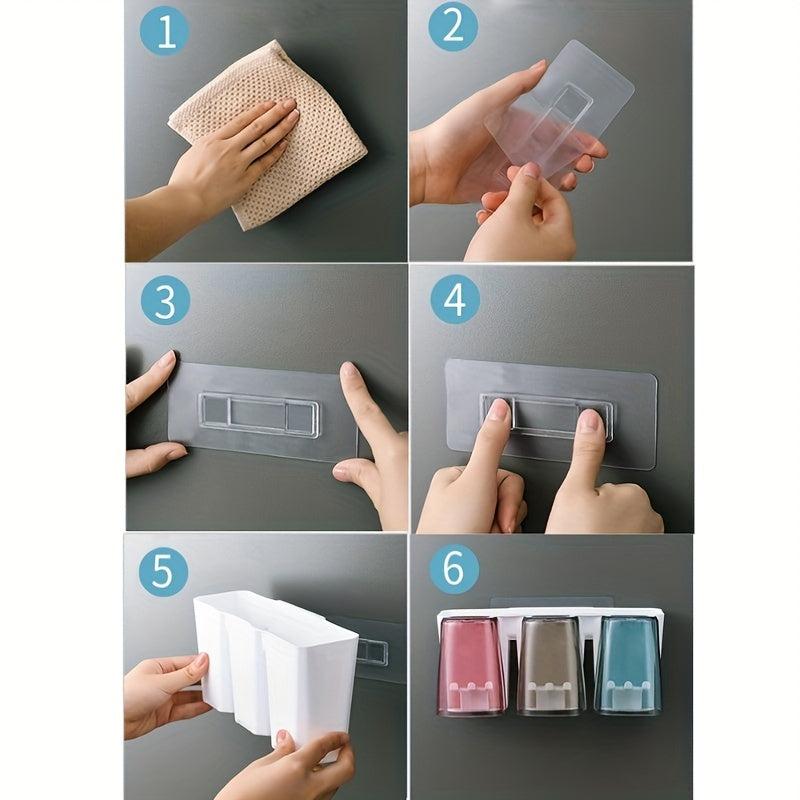Toothbrush Holder Dispenser Wall Mounted Storage Rack Organizer