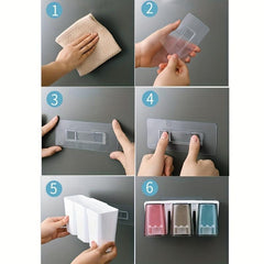 Toothbrush Holder Dispenser Wall Mounted Storage Rack Organizer