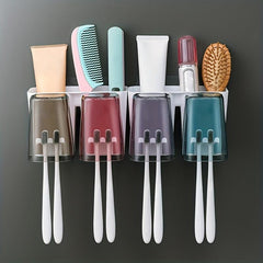 Toothbrush Holder Dispenser Wall Mounted Storage Rack Organizer