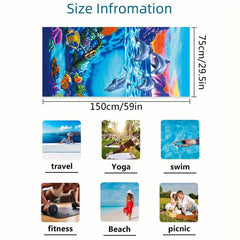 Dolphin Ocean World Beach Towel Microfiber Soft Absorbent Lightweight Towel