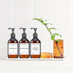 3pcs Plastic Soap Dispenser Set Countertop 500ml Bathroom Lotion Pump