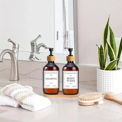 3pcs Plastic Soap Dispenser Set Countertop 500ml Bathroom Lotion Pump