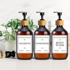 3pcs Plastic Soap Dispenser Set Countertop 500ml Bathroom Lotion Pump